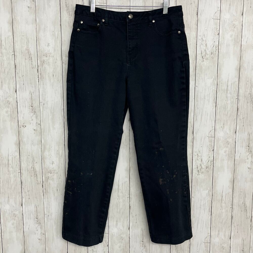 L.A. Blues Stretch Black Straight Leg High Rise Denim Jeans For Repurpose 10P